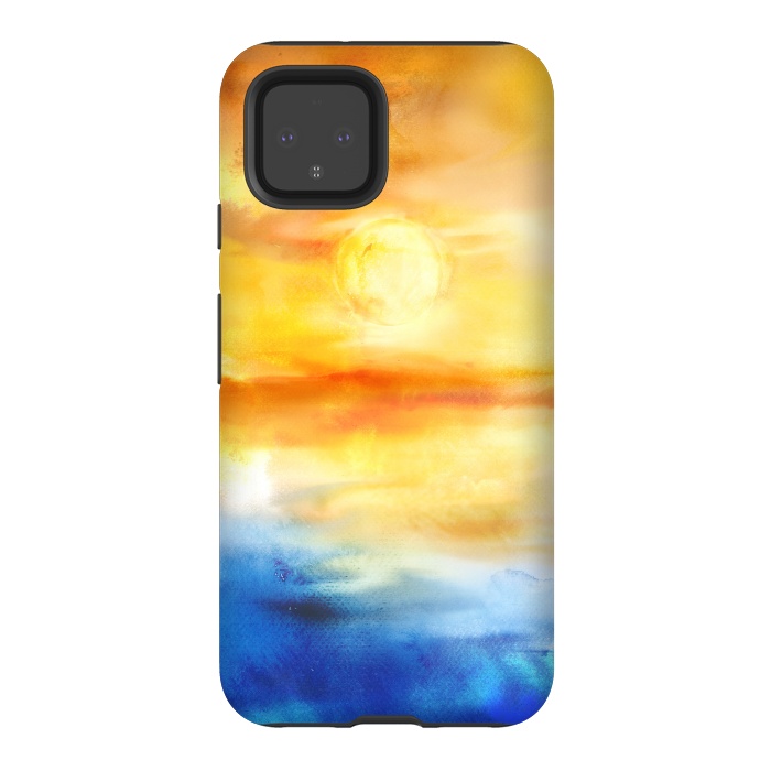 Pixel 4 StrongFit Abstract Sunset Artwork I by Art Design Works