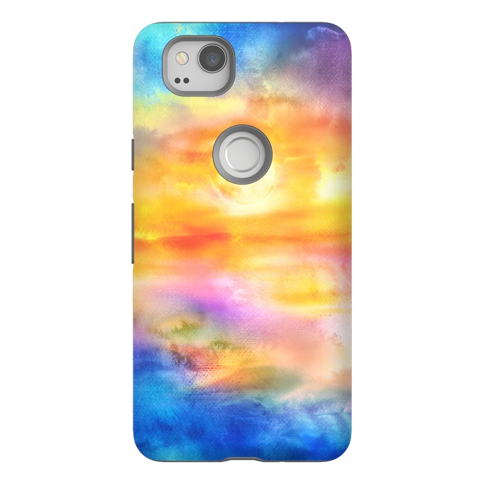 Pixel 2 StrongFit Abstract Sunset Artwork II by Art Design Works