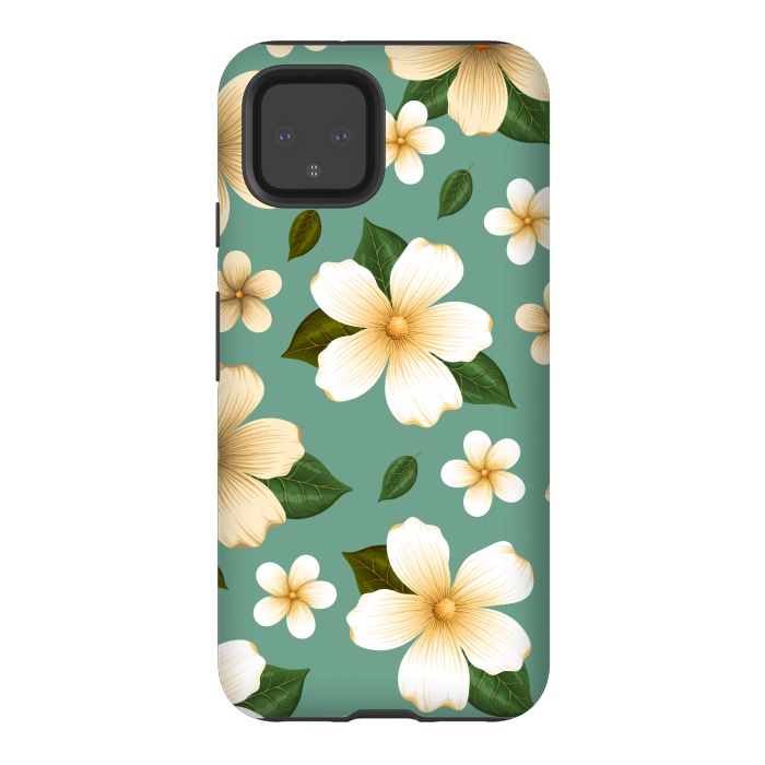 Pixel 4 StrongFit WHITE FLORAL BEAUTIES by MALLIKA