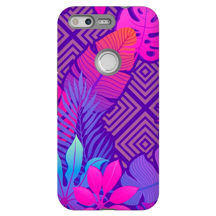 Pixel StrongFit Tropical Lines And Leaves Patterns by ArtsCase