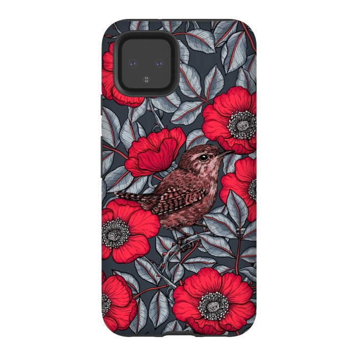 Pixel 4 StrongFit Wrens in the roses 2 by Katerina Kirilova