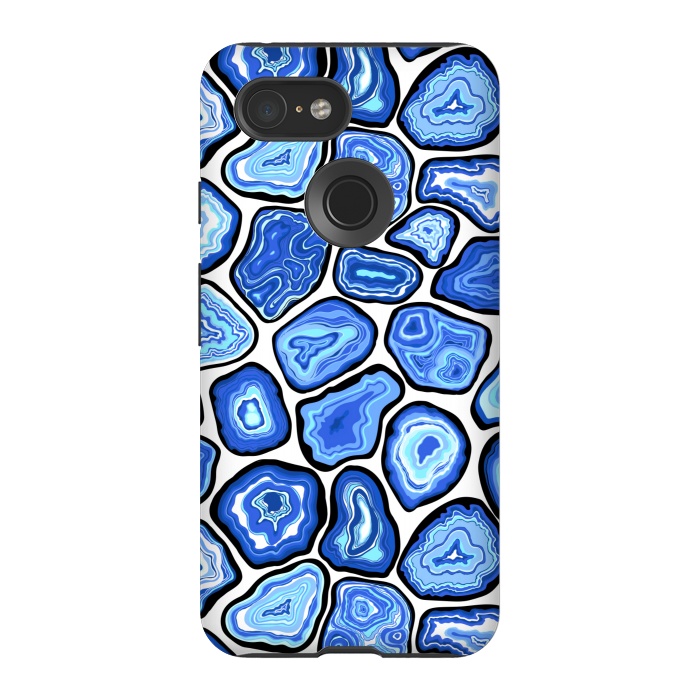 Pixel 3 StrongFit Blue agate slices by Katerina Kirilova