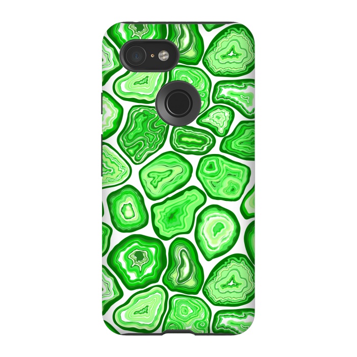 Pixel 3 StrongFit Green agate pattern by Katerina Kirilova