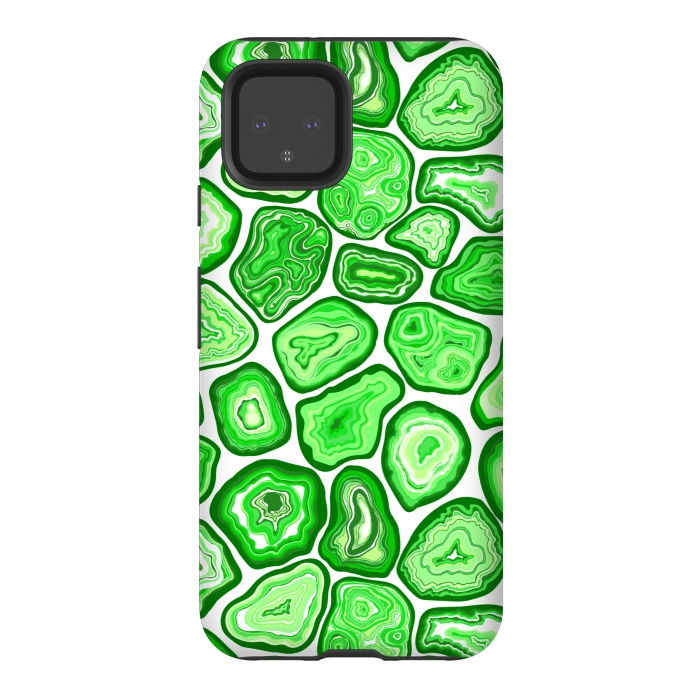 Pixel 4 StrongFit Green agate pattern by Katerina Kirilova