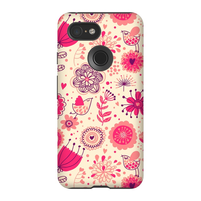 Pixel 3 StrongFit Romantic Flowers In Spring by ArtsCase