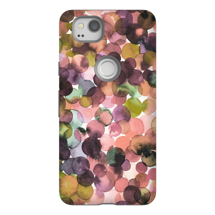 Pixel 2 StrongFit Overlapped Watercolor Pale Dots by Ninola Design