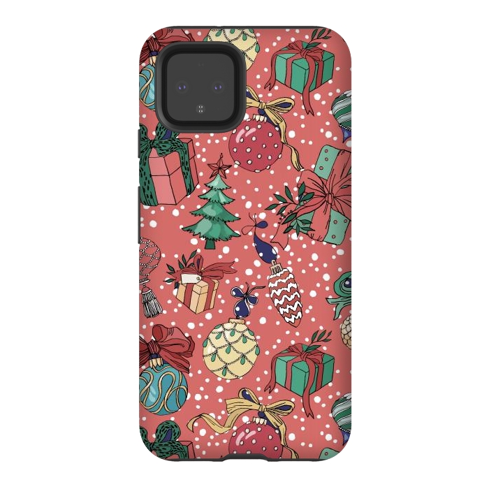 Pixel 4 StrongFit Snow Falls And Presents At Christmas by ArtsCase