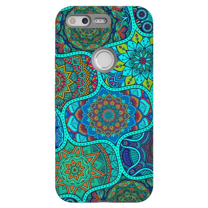 Pixel StrongFit Modern Mandalas In Blue And Green by ArtsCase