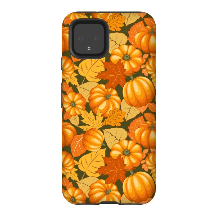 Pixel 4 StrongFit Pumpkins and Autumn Leaves Party by BluedarkArt