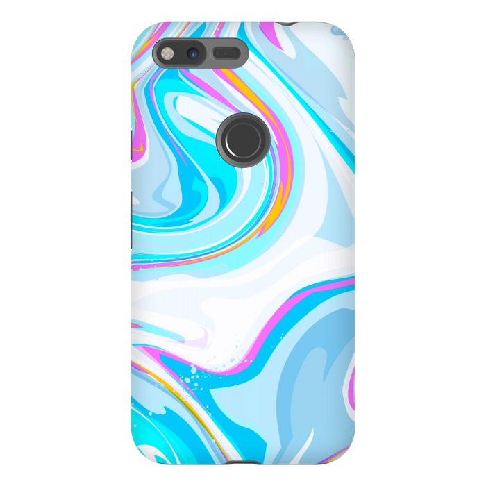 Pixel XL StrongFit BLUE PINK MARBLE PRINT by MALLIKA