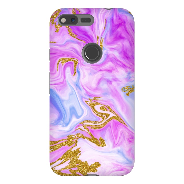 Pixel XL StrongFit liquid marble with gold accents by ArtsCase