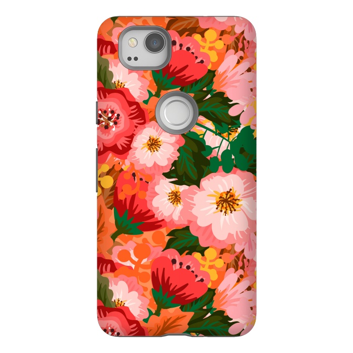 Pixel 2 StrongFit Bouquet of flowers in pom poms and dahlias by ArtsCase