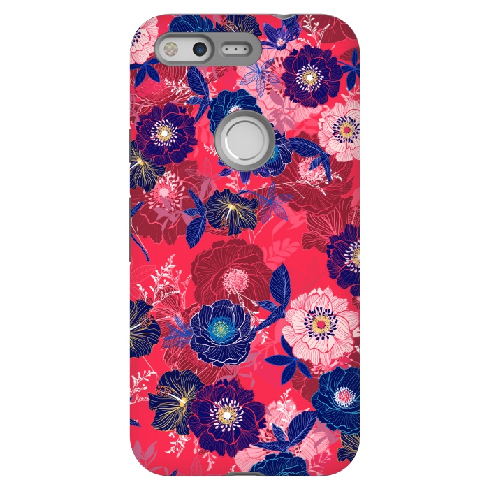 Pixel StrongFit Country Flowers in Red Sky by ArtsCase