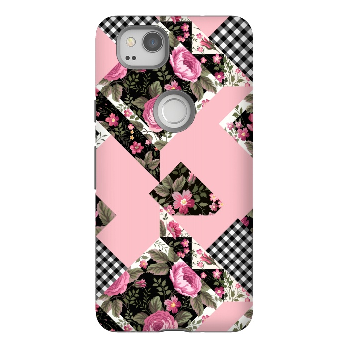 Pixel 2 StrongFit elegant roses with pink background by ArtsCase