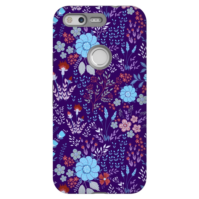 Pixel StrongFit tiny flowers in cold colors by ArtsCase