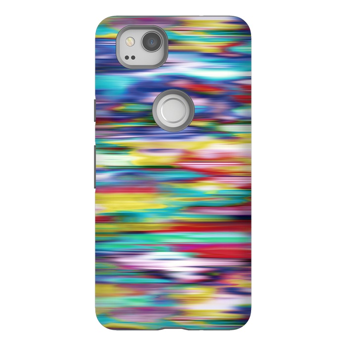 Pixel 2 StrongFit Ikat Blurred Stripes Multicolor by Ninola Design