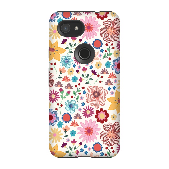 Pixel 3A StrongFit Springtime Wild Bloom by TracyLucy Designs