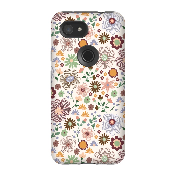 Pixel 3A StrongFit Autumn Wild Bloom by TracyLucy Designs