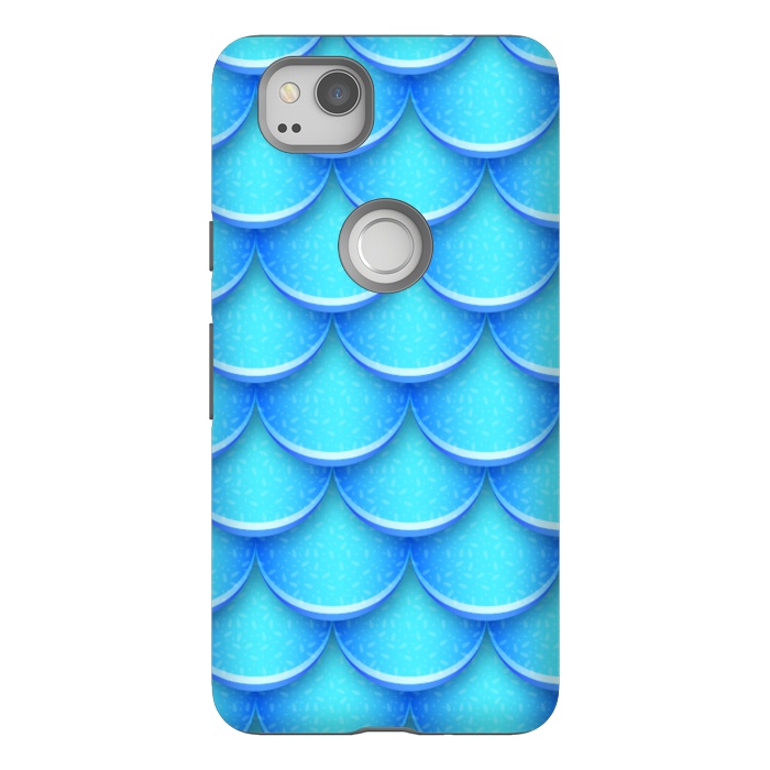 Pixel 2 StrongFit MERMAID BLUE SCALES by MALLIKA