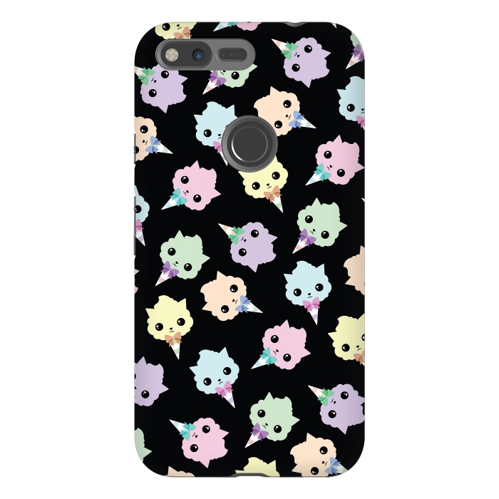 Pixel XL StrongFit Cotton candy cat pattern by Laura Nagel