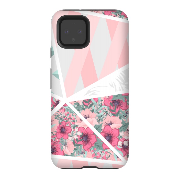 Pixel 4 StrongFit PINK PATCHWORK FLORAL by MALLIKA
