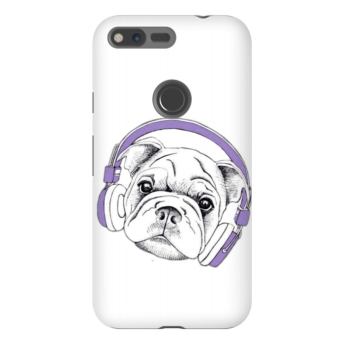 Pixel XL StrongFit french bulldog listening music by haroulita