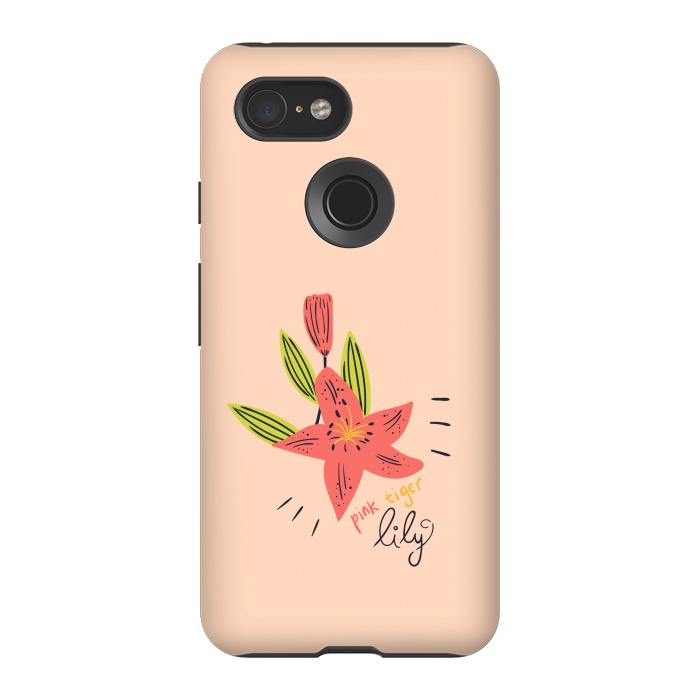 Pixel 3 StrongFit pink tiger lily flowers by Lovi Dianti