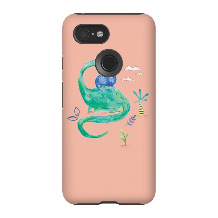 Pixel 3 StrongFit painted dinosaur  by lauradidthis