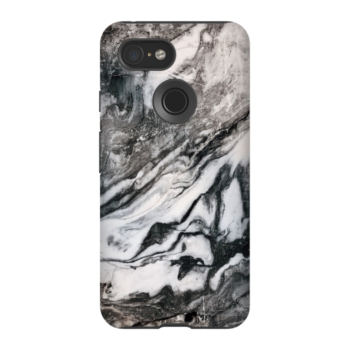 Pixel 3 StrongFit White and black Marble by Winston