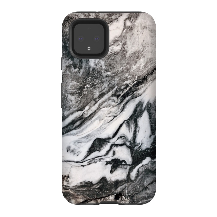 Pixel 4 StrongFit White and black Marble by Winston
