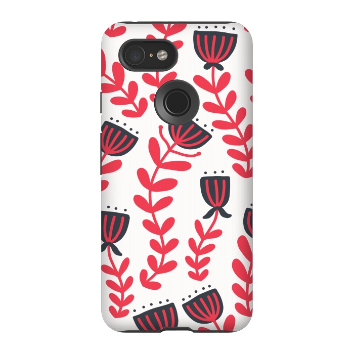 Pixel 3 StrongFit Red flowers by Winston