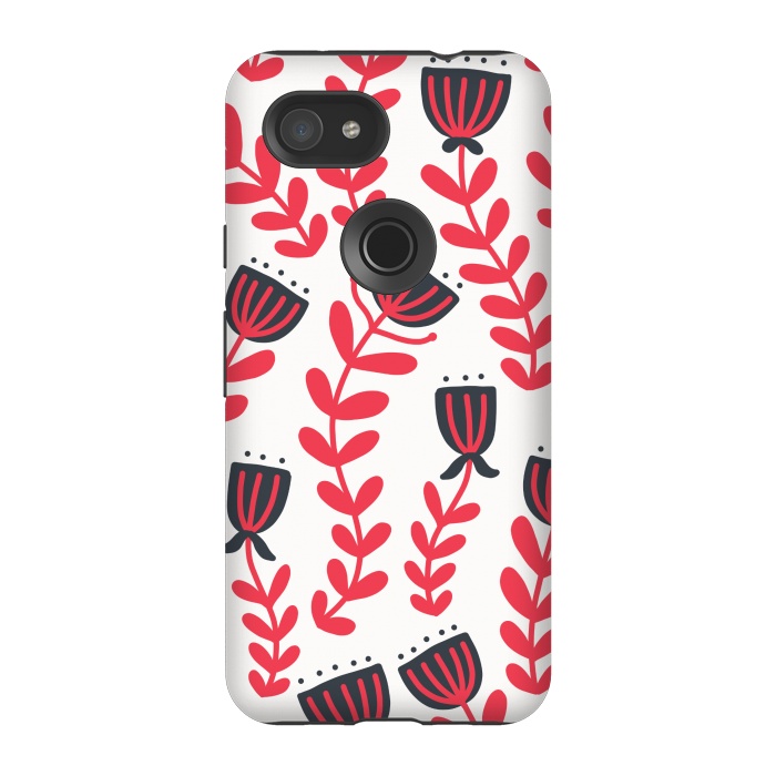 Pixel 3A StrongFit Red flowers by Winston