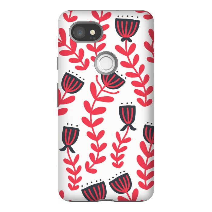 Pixel 2XL StrongFit Red flowers by Winston