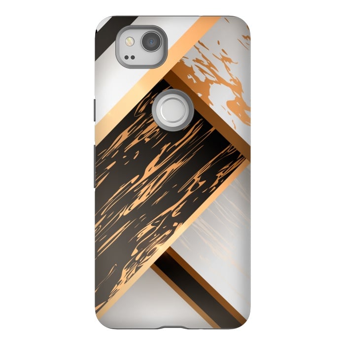 Pixel 2 StrongFit Marble Geometric Design IV by ArtsCase