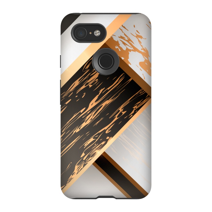Pixel 3 StrongFit Marble Geometric Design IV by ArtsCase