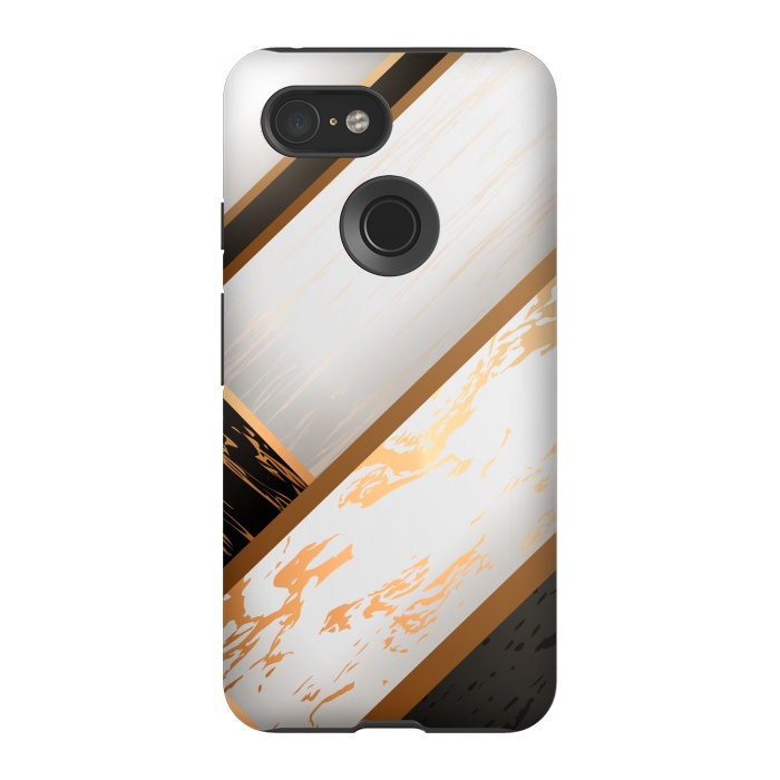 Pixel 3 StrongFit Marble Geometric Design VII by ArtsCase