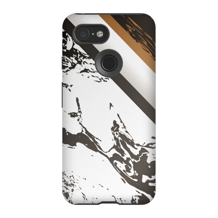 Pixel 3 StrongFit Marble with cubes and geometric figures by ArtsCase