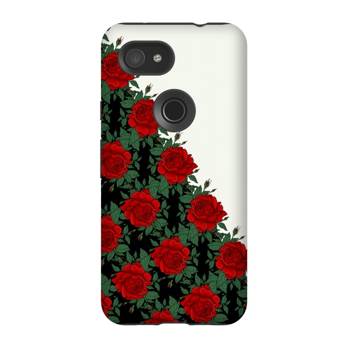 Pixel 3A StrongFit Red roses pattern by Jms