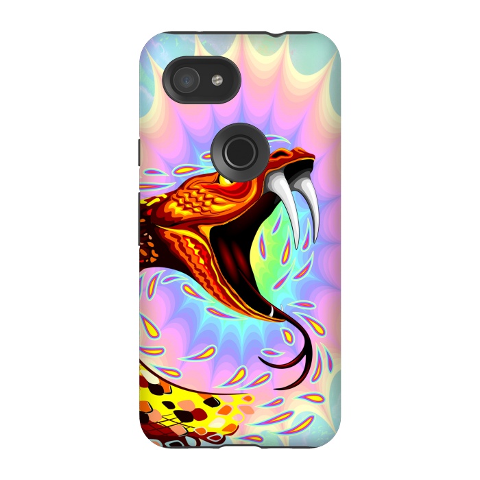Pixel 3A StrongFit Snake Attack Psychedelic Art by BluedarkArt