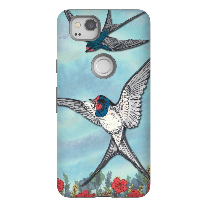 Pixel 2 StrongFit Summer Swallows by Lotti Brown