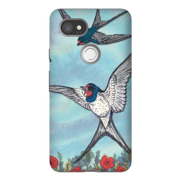 Pixel 2XL StrongFit Summer Swallows by Lotti Brown