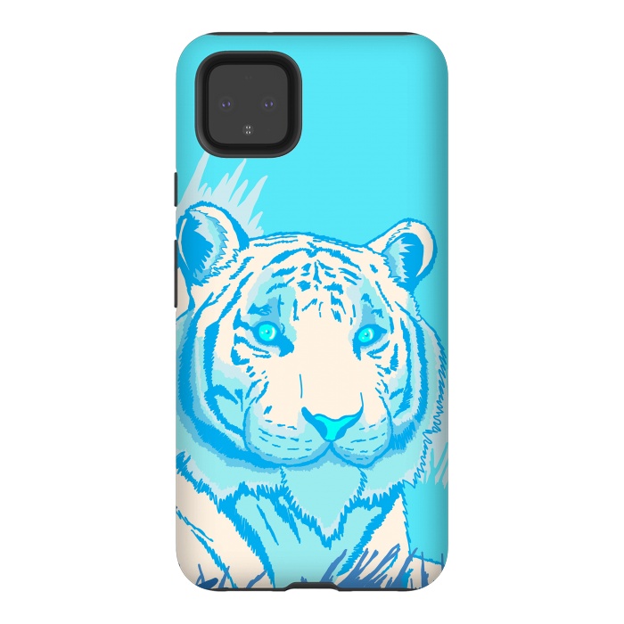 Pixel 4XL StrongFit The blue tiger by Steve Wade (Swade)