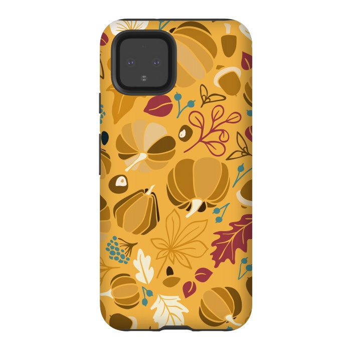 Pixel 4 StrongFit Fall Fruits in Mustard and Red by Paula Ohreen