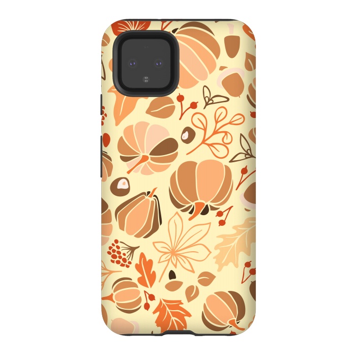 Pixel 4 StrongFit Fall Fruits in Orange and Yellow by Paula Ohreen