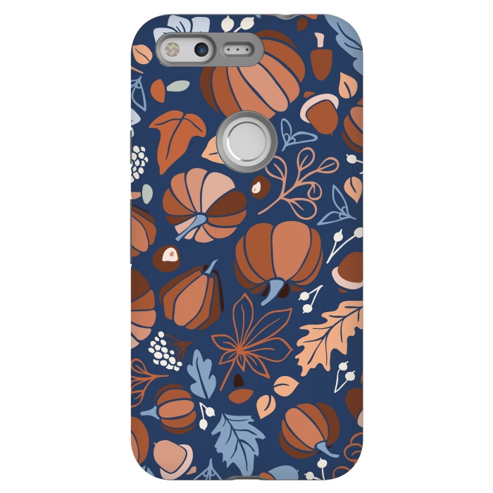 Pixel StrongFit Fall Fruits in Navy and Orange by Paula Ohreen