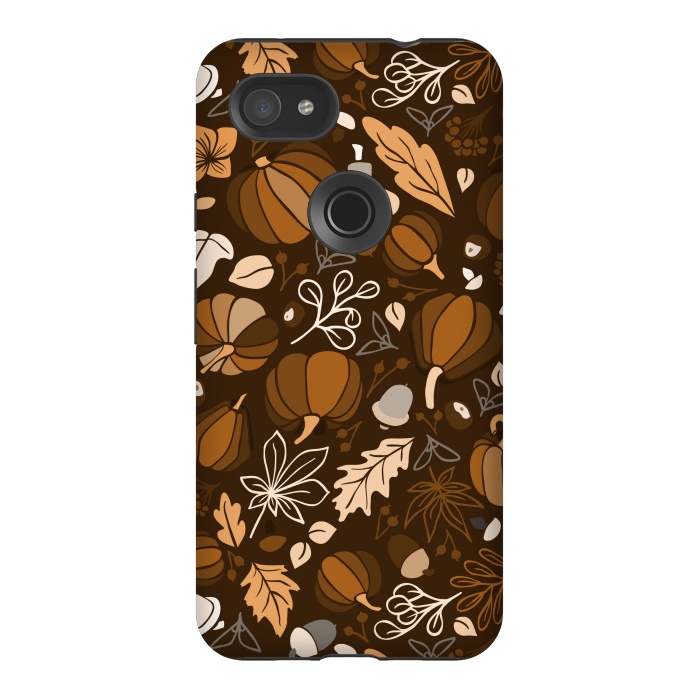 Pixel 3AXL StrongFit Fall Fruits in Brown and Beige by Paula Ohreen