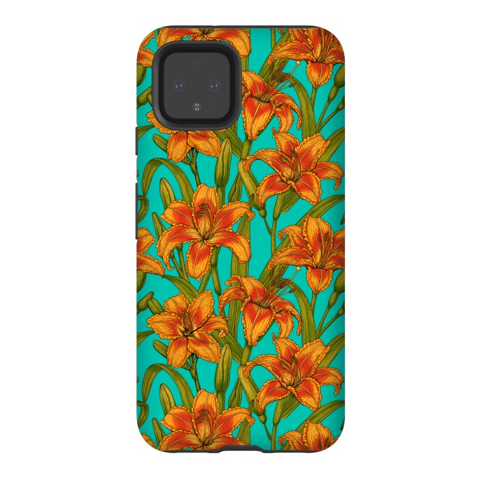 Pixel 4 StrongFit Tawny daylily flowers  by Katerina Kirilova