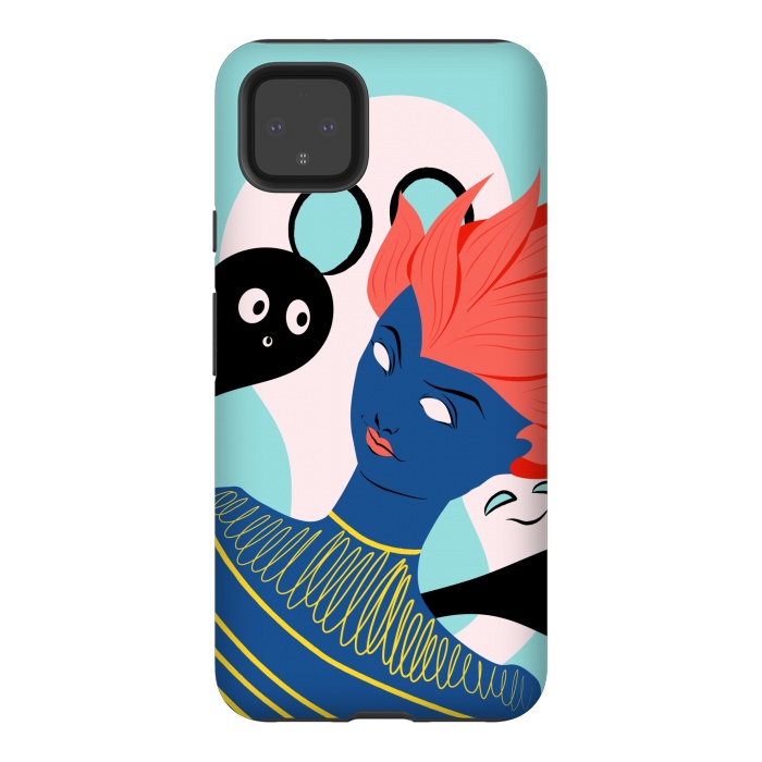 Pixel 4XL StrongFit Alien Girl With Ghost Imaginary Friends by Boriana Giormova