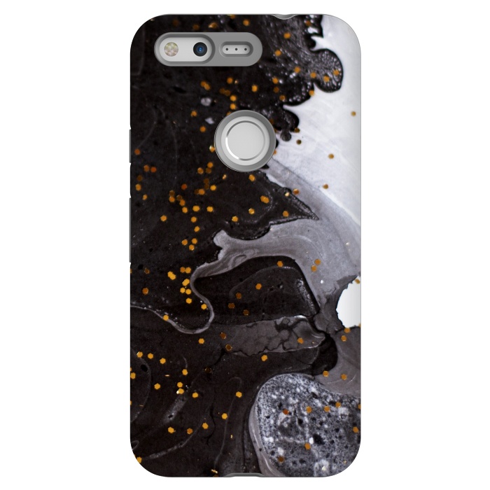 Pixel StrongFit glitter marble black white by haroulita