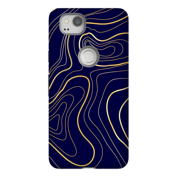 Pixel 2 StrongFit golden abstract lines by MALLIKA